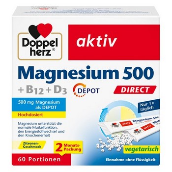 DOPPELHERZ Magnesium 500+B12+D3 Depot DIRECT Pell.